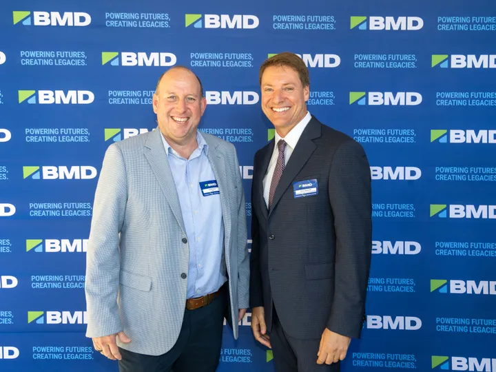BMD CEO Scott Power with Ross Vasta MP