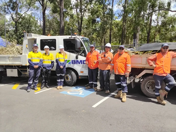 The Ute Army with full trays of green waste